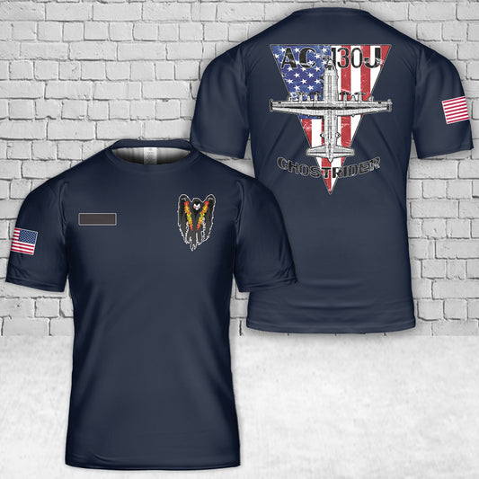 Custom Name US Air Force AC-130J Ghostrider Gunship Airplane Patriotic T-Shirt 3D