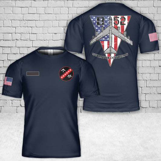 Custom Name US Air Force Boeing B-52 Stratofortress Bomber Jet Airplane Patriotic T-Shirt 3D