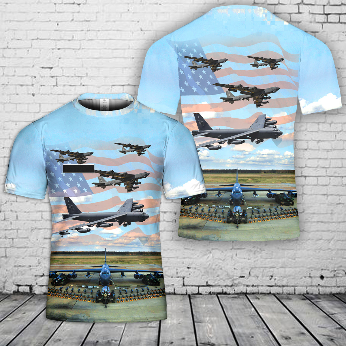 Custom Name US Air Force Boeing B-52 Stratofortress T-Shirt 3D