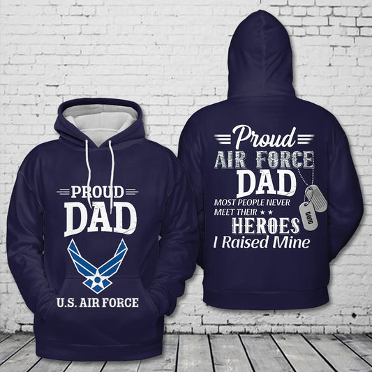 Custom Name US Air Force Dad 3D Hoodie