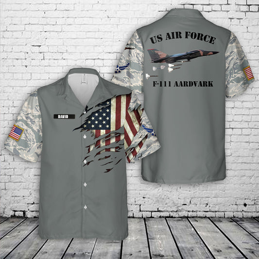 Custom Name US Air Force F-111 Aardvark Hawaiian Shirt
