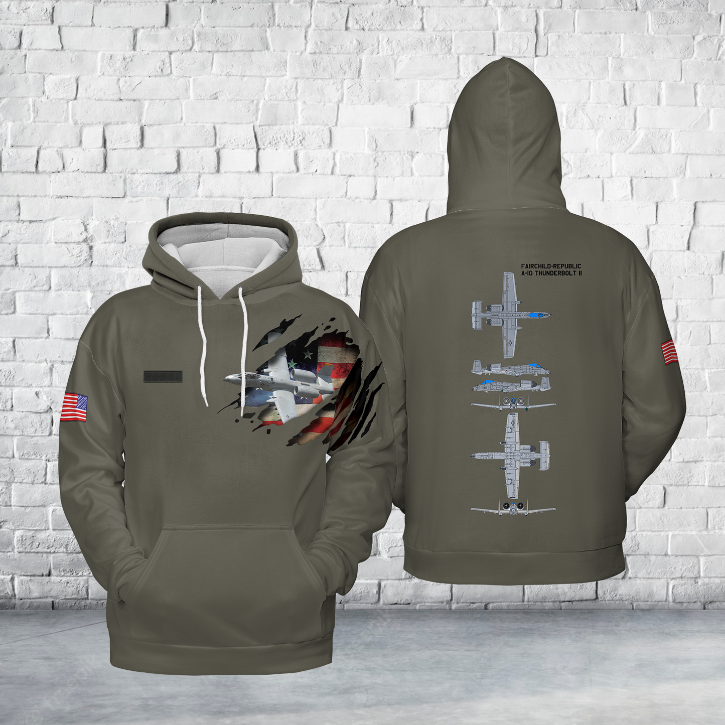 Custom Name US Air Force Fairchild Republic A-10 Thunderbolt II Hoodie 3D