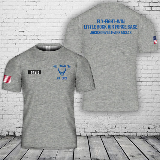 Custom Name US Air Force Little Rock Air Force Base 3D T-Shirt