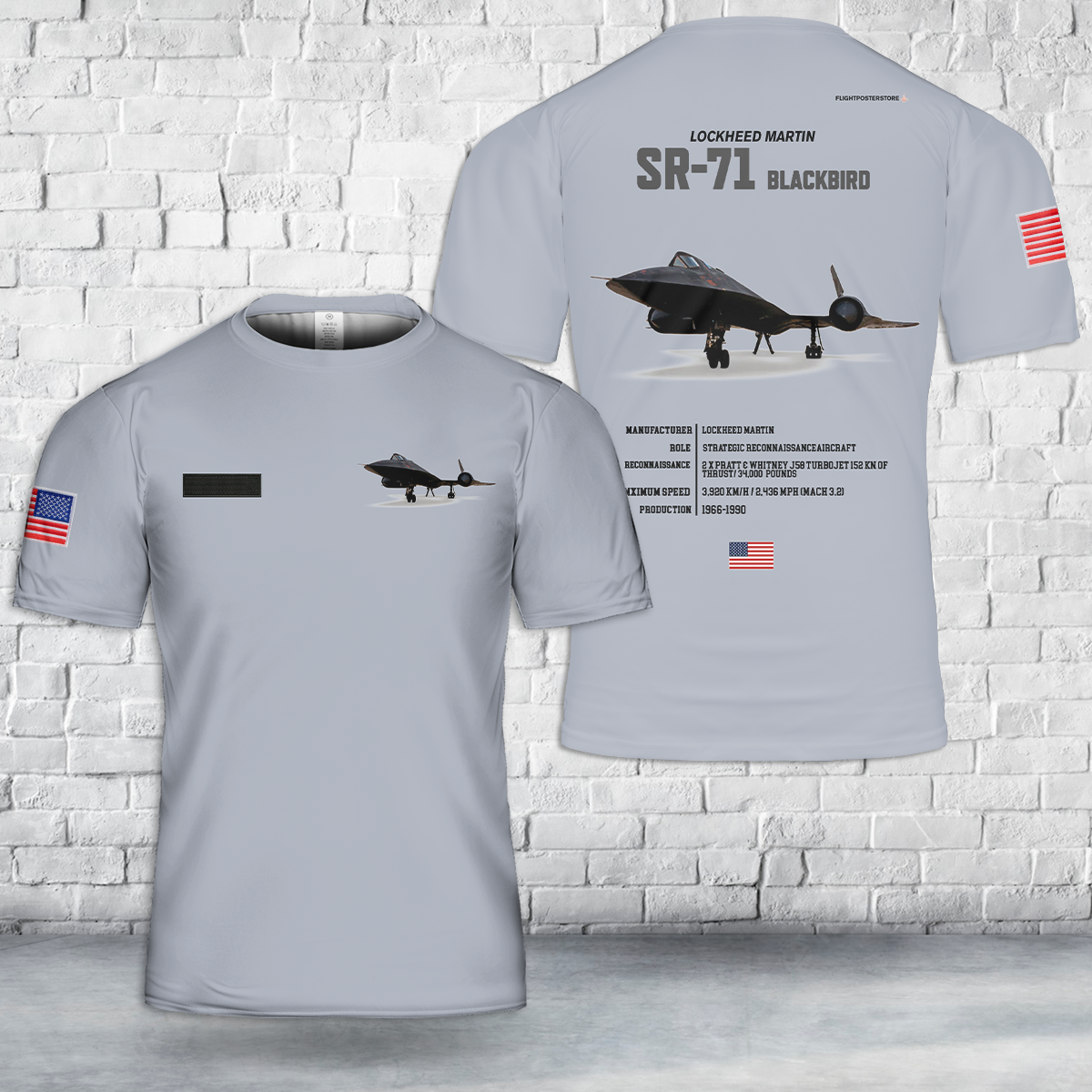 Custom Name US Air Force Lockheed SR-71 Blackbird T-Shirt 3D