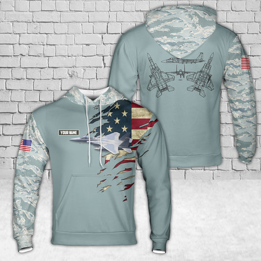 Custom Name US Air Force McDonnell Douglas F-15 Eagle Hoodie 3D