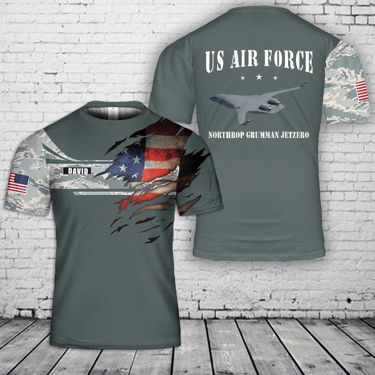 Custom Name US Air Force Northrop Grumman JetZero 3D T-Shirt