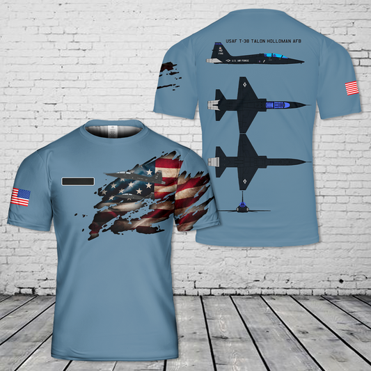 Custom Name US Air Force Northrop T-38 Talon Holloman AFB T-Shirt 3D