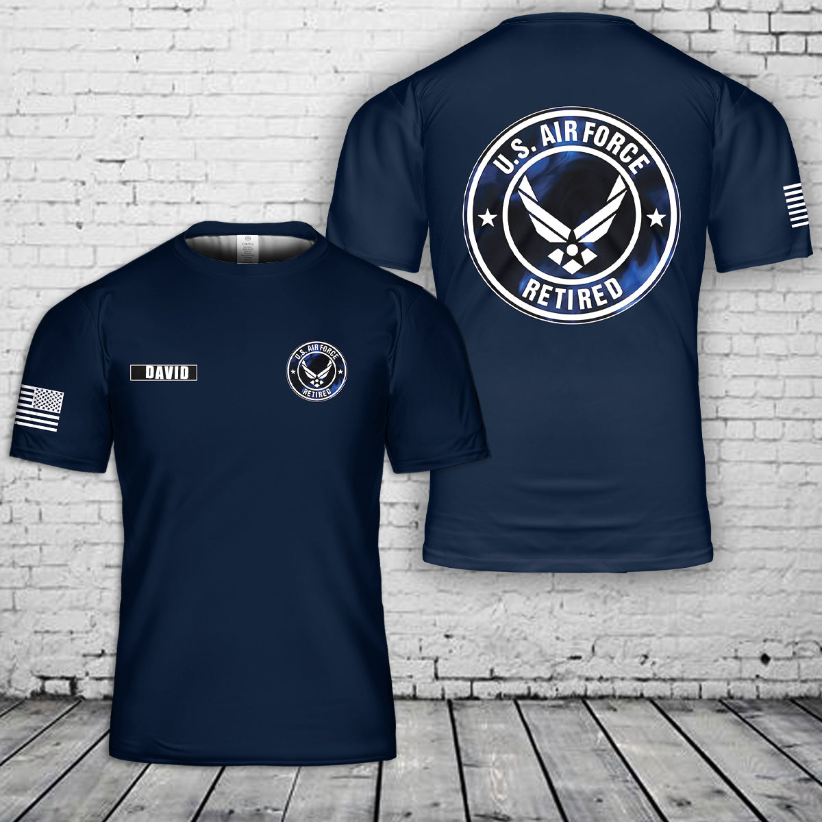 Custom Name US Air Force Retired 3D T-Shirt