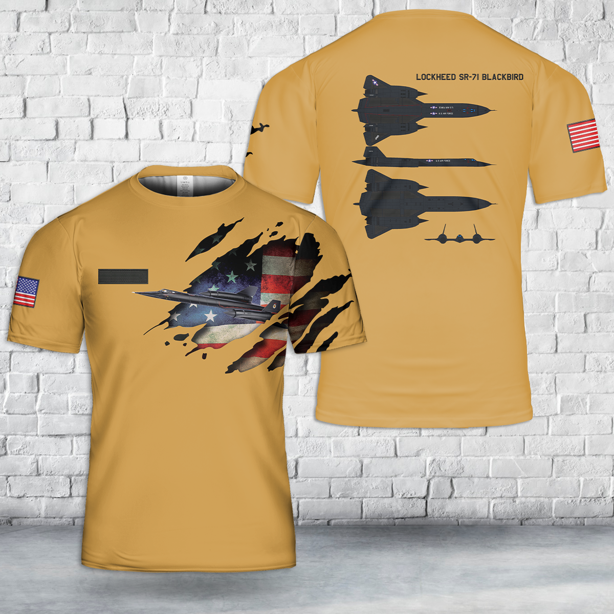 Custom Name US Air Force SR-71 Blackbird T-Shirt 3D