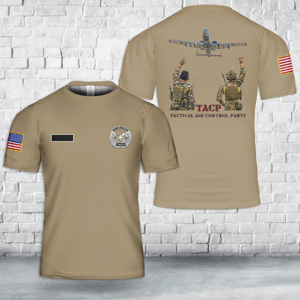Custom Name US Air Force Tactical Air Control Party T-Shirt 3D