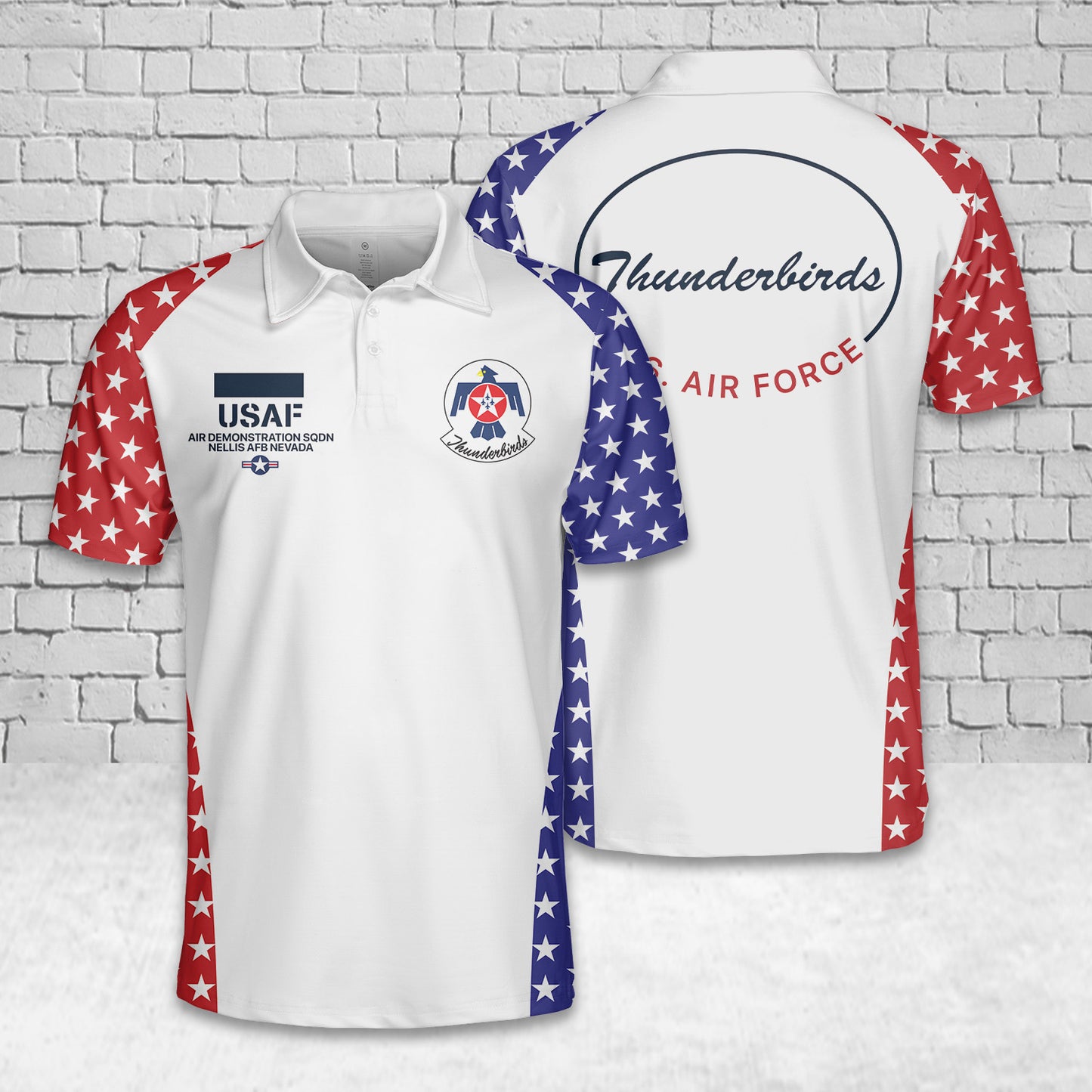 Custom Name US Air Force Thunderbirds, 4th Of July Polo Shirt