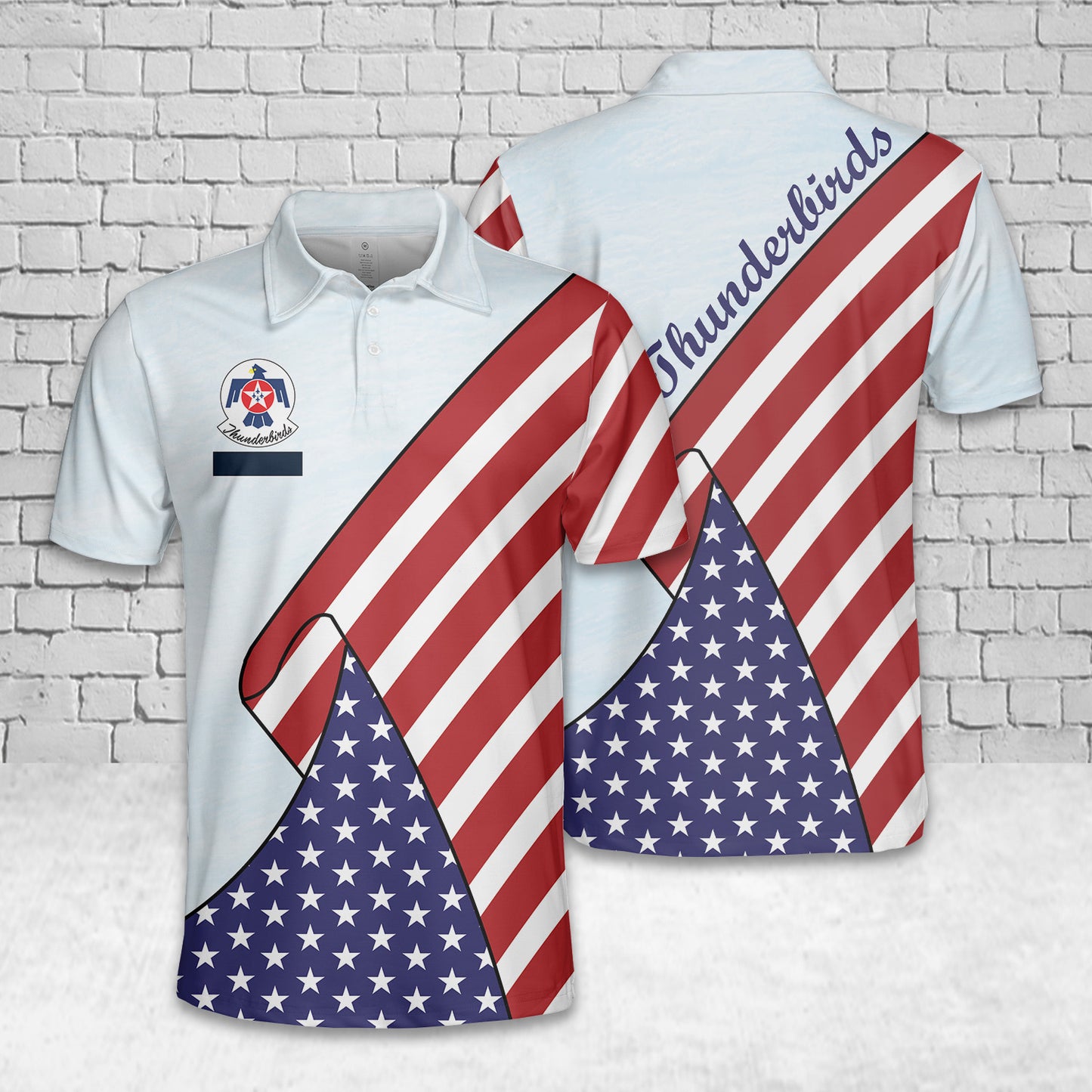 Custom Name US Air Force Thunderbirds, 4th Of July Polo Shirt