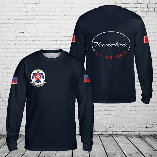 Custom Name US Air Force Thunderbirds AOP Long Sleeve Shirt