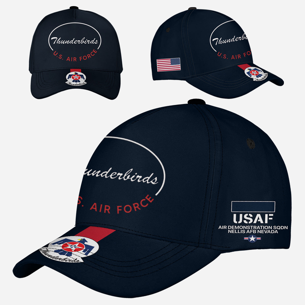 Custom Name US Air Force Thunderbirds Baseball Cap