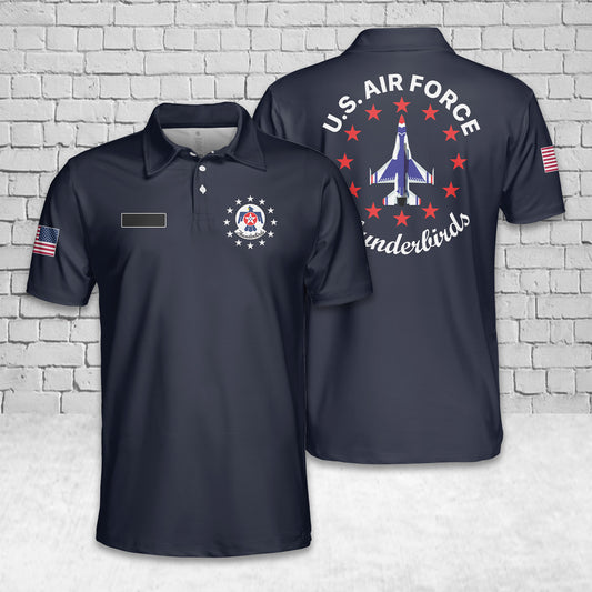 Custom Name US Air Force Thunderbirds Polo Shirt