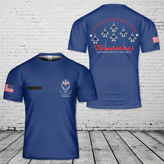 Custom Name US Air Force Thunderbirds T-Shirt 3D