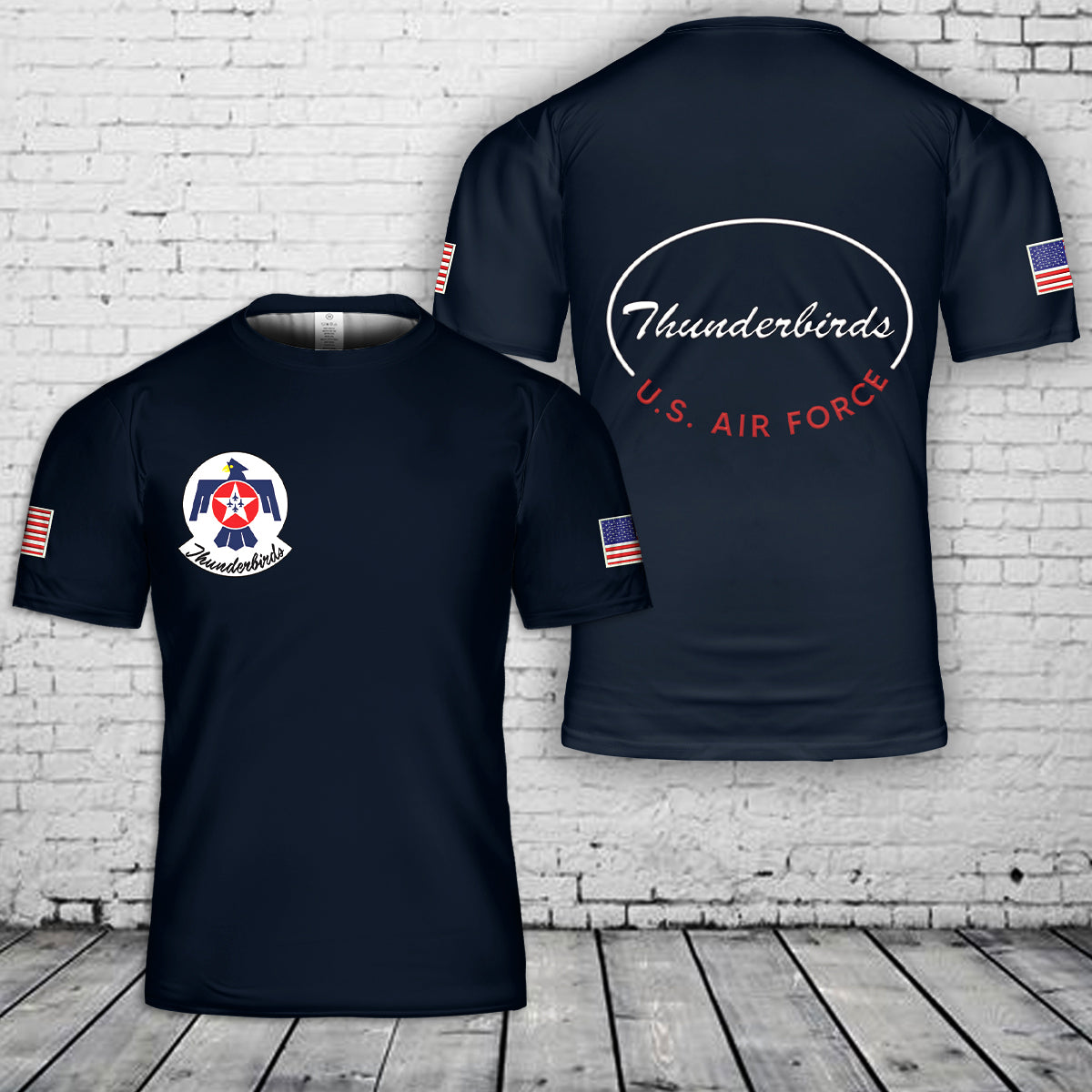 Custom Name US Air Force Thunderbirds T-Shirt 3D