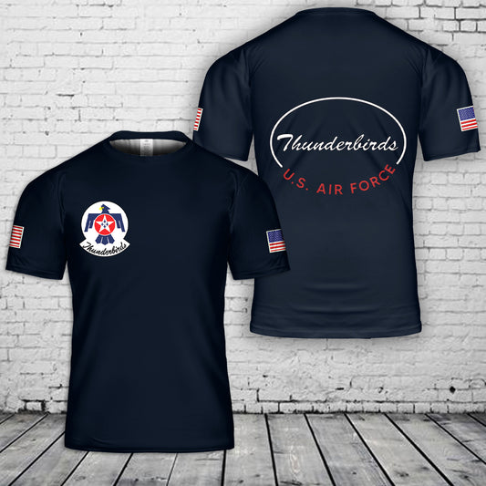 Custom Name US Air Force Thunderbirds T-Shirt 3D
