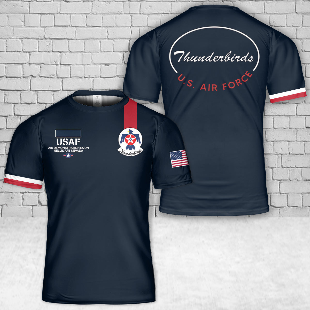 Custom Name US Air Force Thunderbirds T-Shirt 3D