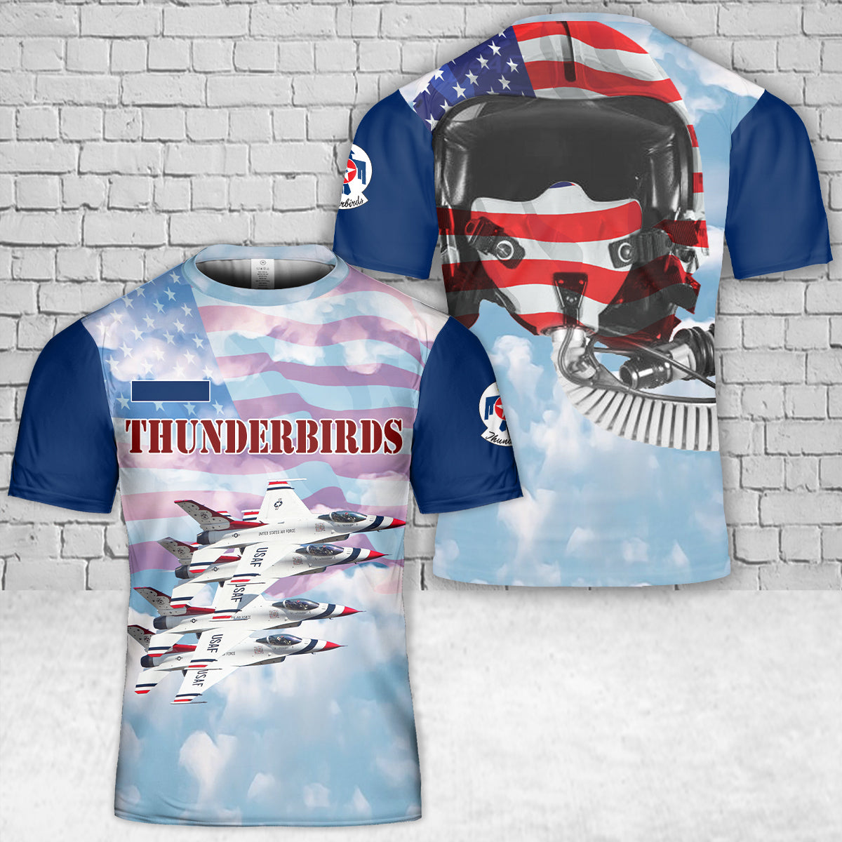 Custom Name US Air Force Thunderbirds T-Shirt 3D