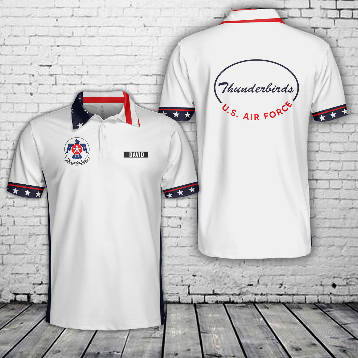 Custom Name US Air Force Thunderbirds, 4th Of July AOP Polo Shirt