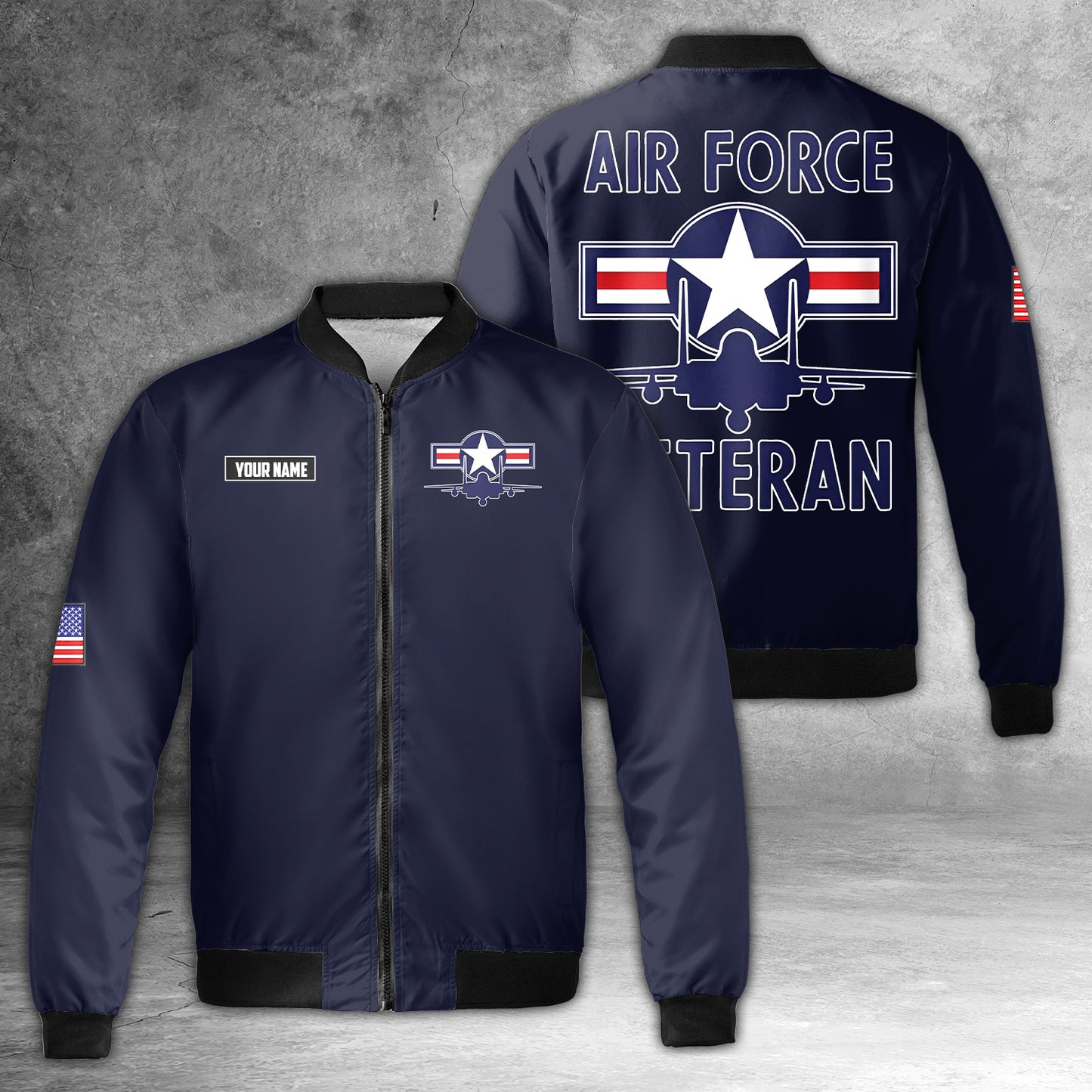 Custom Name US Air Force Veteran Bomber Jacket