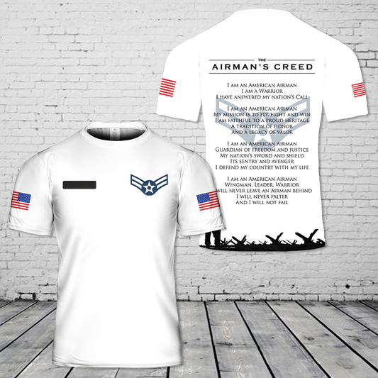 Custom Name US Airman's Creed T-Shirt 3D