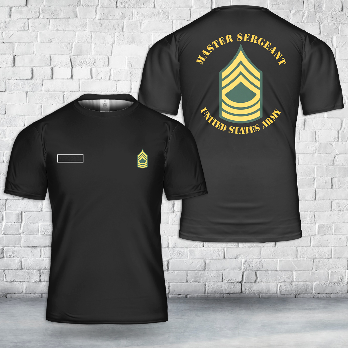 Custom Name US Army - Enlisted - MSG - Master Sergeant T-Shirt 3D