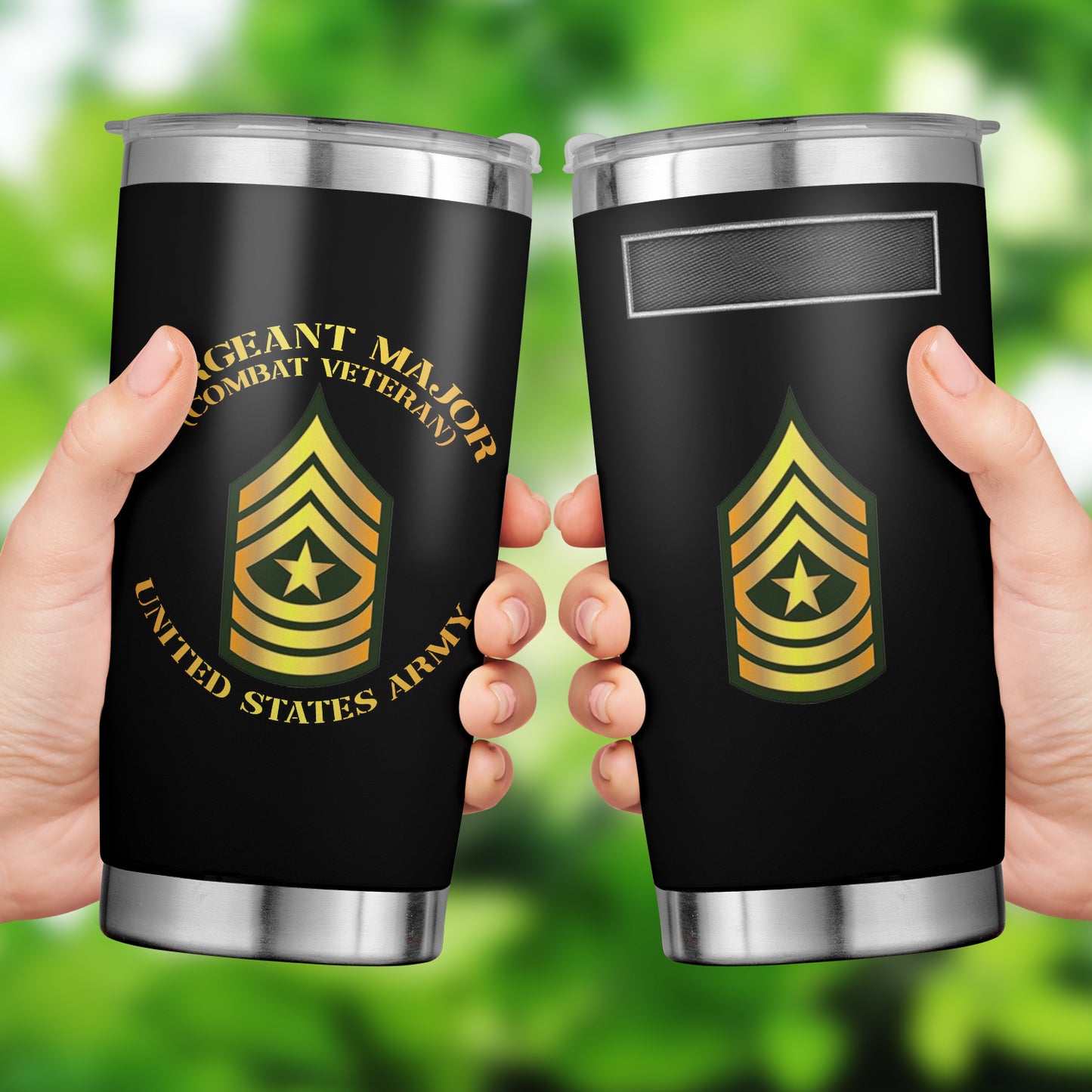 Custom Name US Army - Sergeant Major - SGM - Combat Veteran Tumbler 20oz