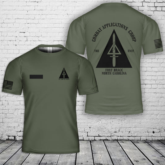 Custom Name US Army - Special Forces 1st SFOD-Delta Force Combat Applications Group T-Shirt 3D