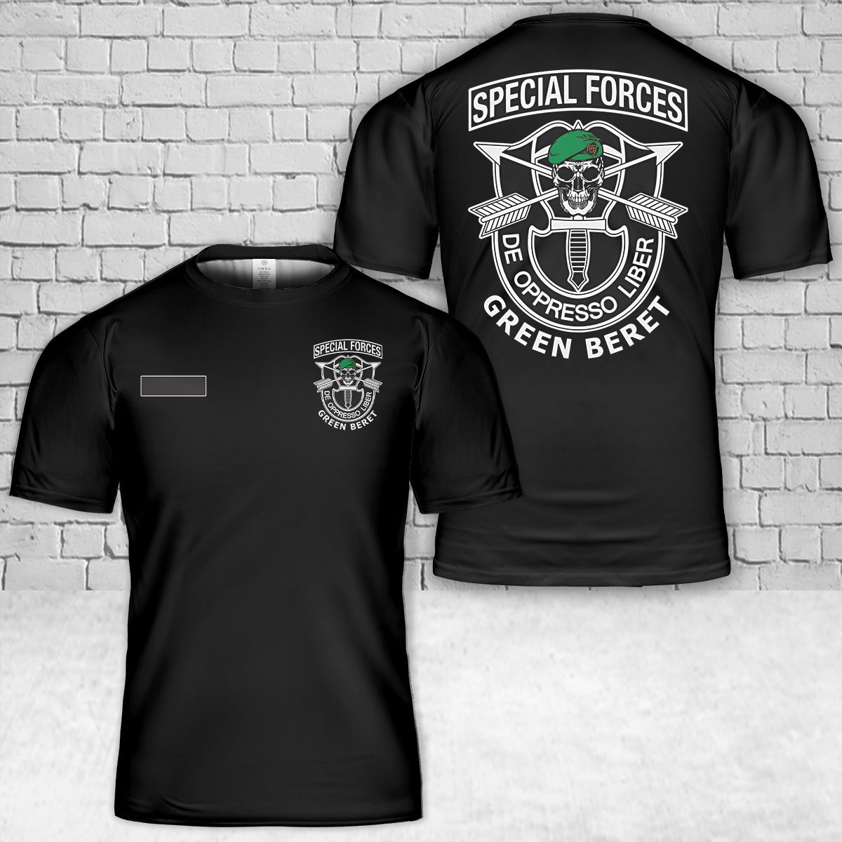 Custom Name US Army Special Forces Green Berets T-Shirt 3D