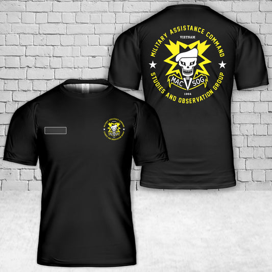 Custom Name US Army - Special Forces MACV-SOG Military Assistance Command Vietnam T-Shirt 3D