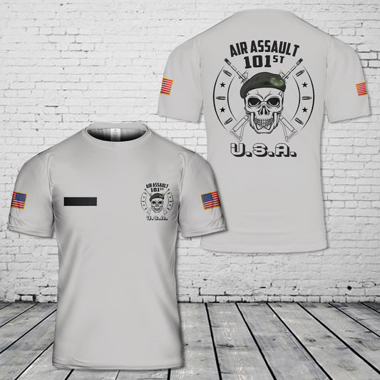 Custom Name US Army 101st Airborne Air Assault T-Shirt 3D