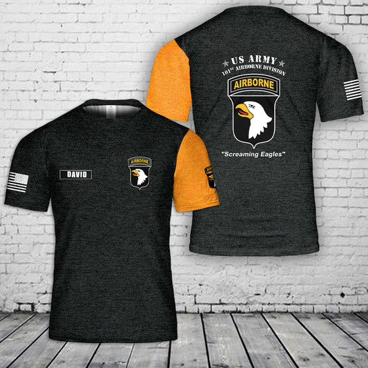 Custom Name US Army 101st Airborne Division 3D T-Shirt