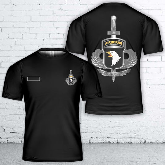 Custom Name US Army 101st Airborne Division Afghanistan Veteran T-Shirt 3D