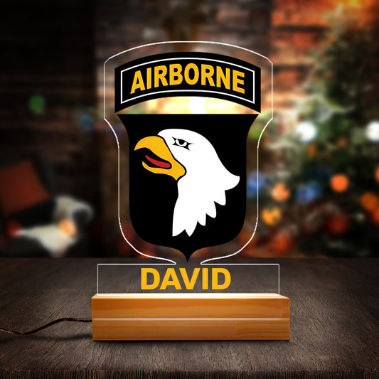 Custom Name US Army 101st Airborne Division Custom Shape Photo Night Light