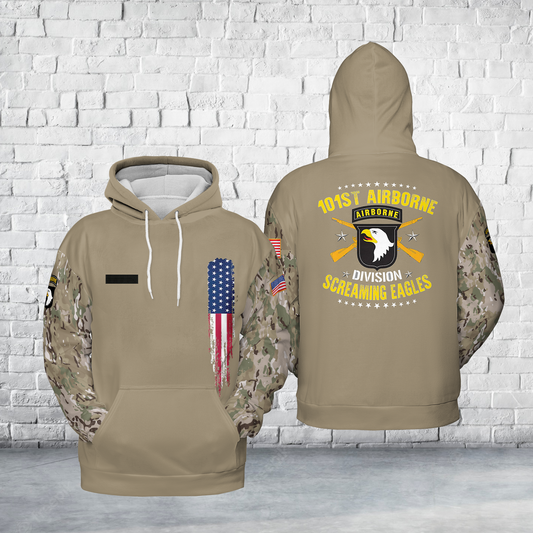 Custom Name US Army 101st Airborne Division Hoodie 3D