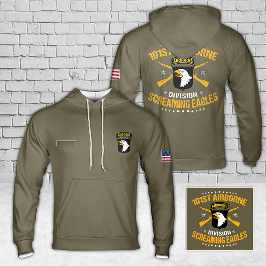 Custom Name US Army 101st Airborne Division Hoodie 3D