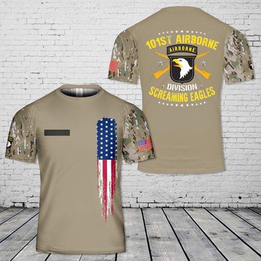 Custom Name US Army 101st Airborne Division T-Shirt 3D