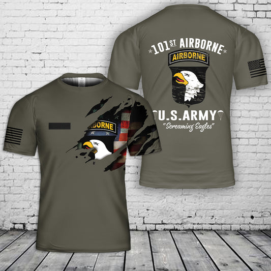 Custom Name US Army 101st Airborne Division T-Shirt 3D