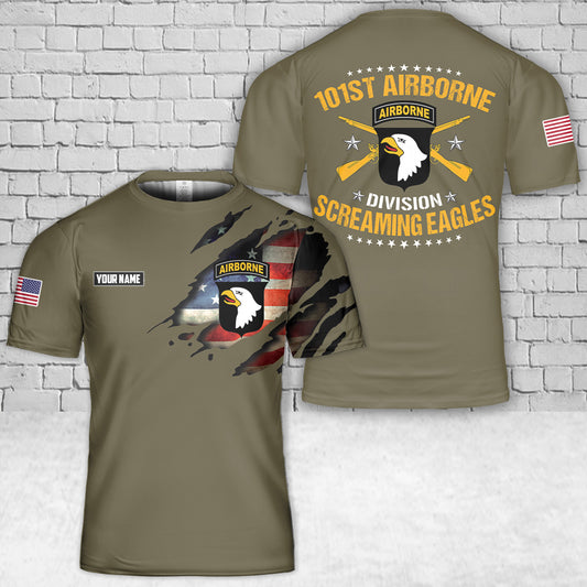 Custom Name US Army 101st Airborne Division T-Shirt 3D