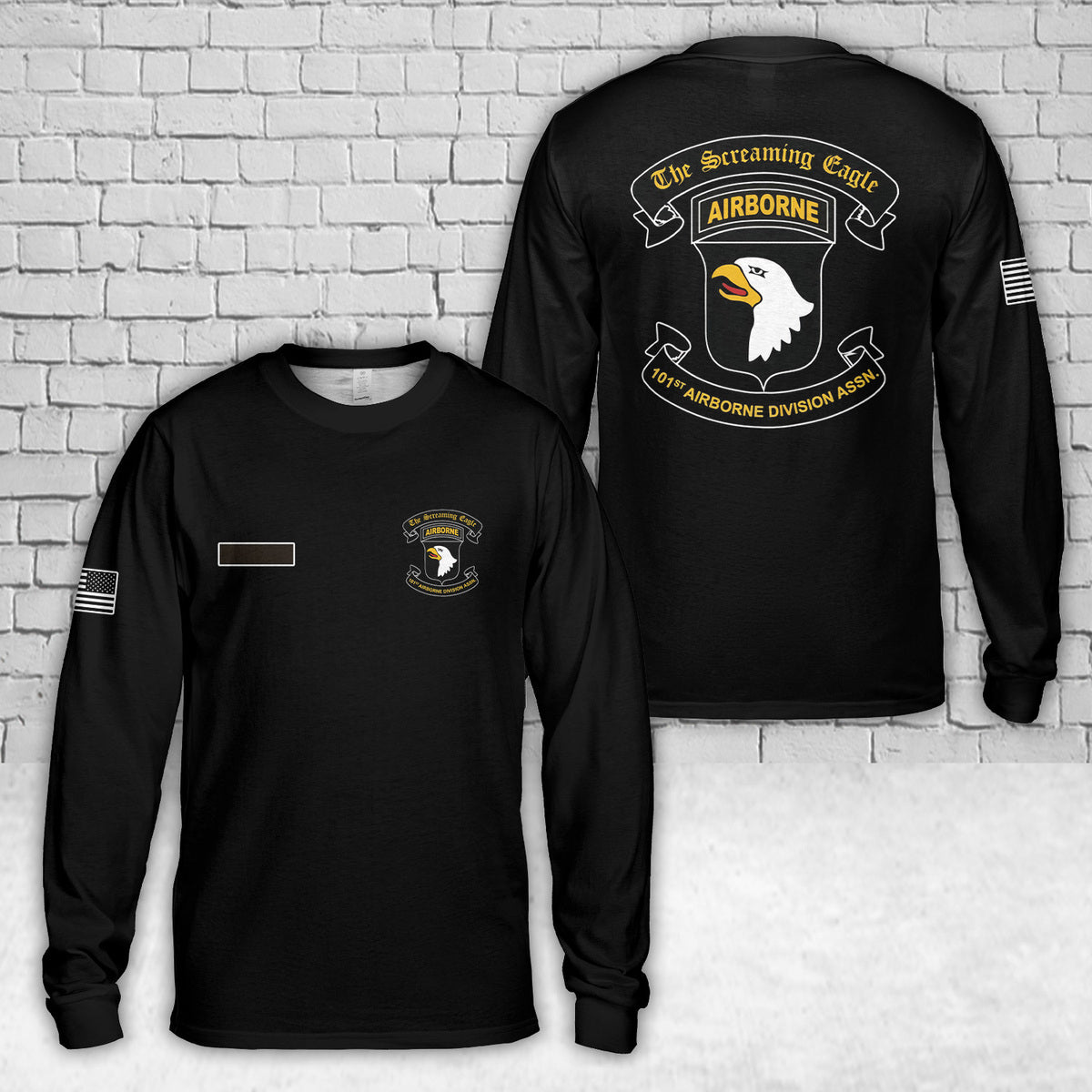 Custom Name US Army 101st Airborne Screaming Eagles AOP Long Sleeve Shirt