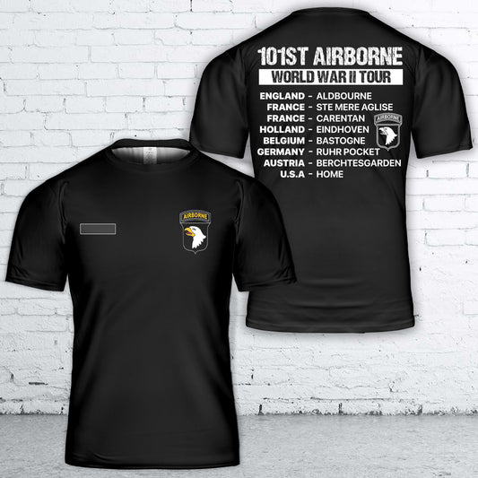 Custom Name US Army 101st Airborne Screaming Eagles World War II T-Shirt 3D