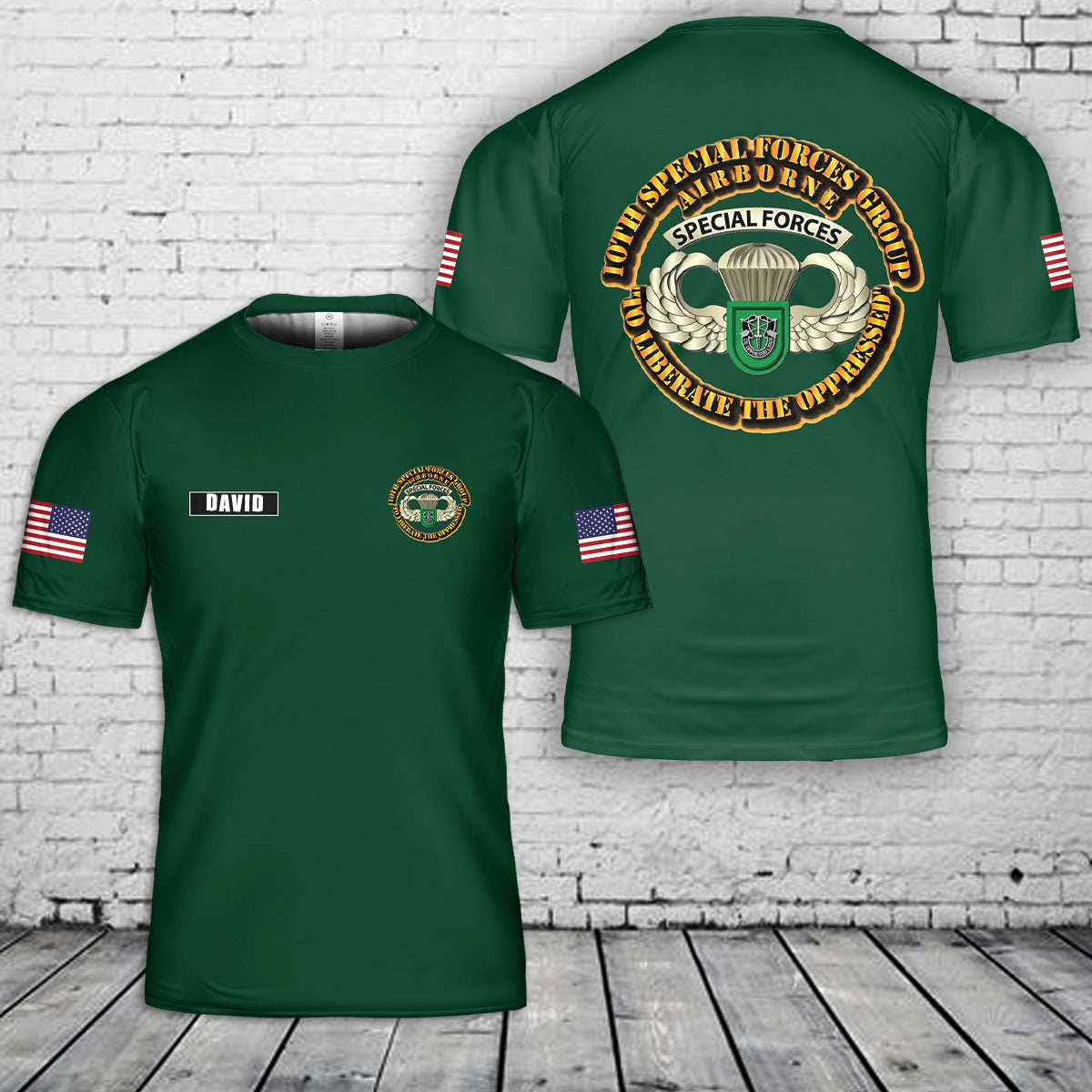 Custom Name US Army 10th Special Forces Group 3D T-Shirt