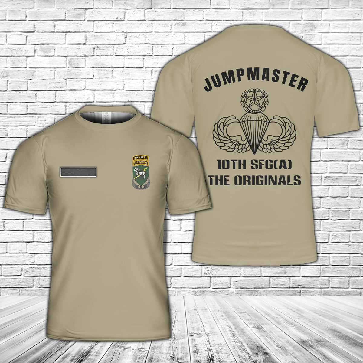 Custom Name US Army 10th Special Forces Group Jumpmaster T-Shirt 3D