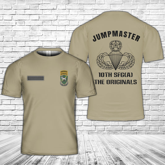 Custom Name US Army 10th Special Forces Group Jumpmaster T-Shirt 3D