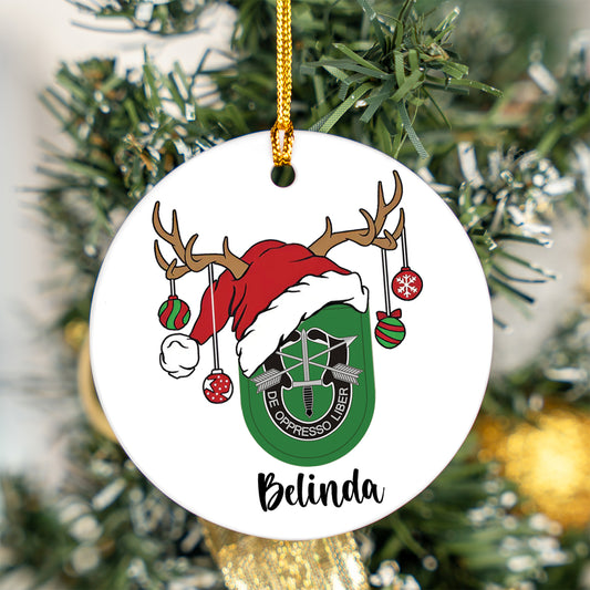 Custom Name US Army 10th Special Forces Group (10th SFG) Ceramic Ornament