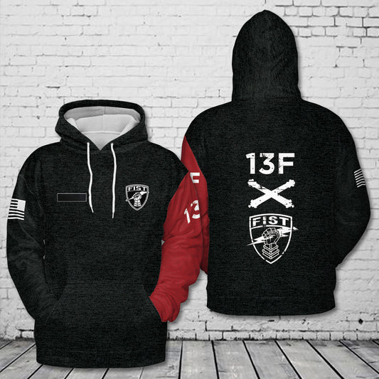 Custom Name US Army 13F FISTER Hoodie 3D
