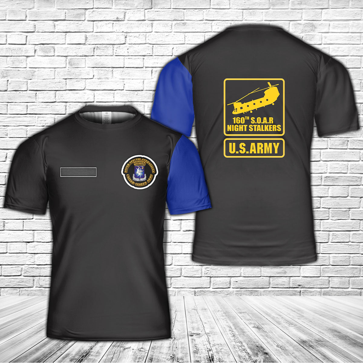 Custom Name US Army 160th SOAR - Night Stalkers T-Shirt 3D