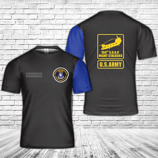 Custom Name US Army 160th SOAR - Night Stalkers T-Shirt 3D